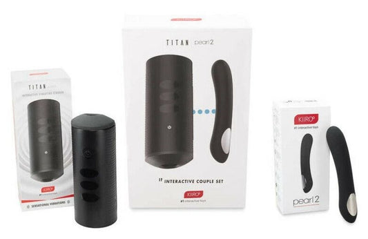 Kiiroo Titan and Pearl 2 Interactive Couple Set Real Time Sync - - Remote Control Vibrators