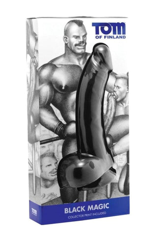 XR Brands Tom of Finland Black Magic 12 Inch Realistic Dildo with Suction Cup - Realistic Dildos