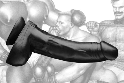 XR Brands Tom of Finland Black Magic 12 Inch Realistic Dildo with Suction Cup - Realistic Dildos
