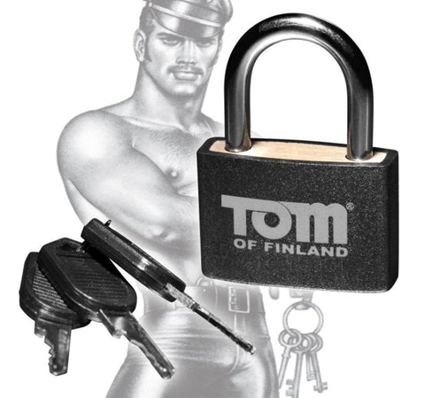 XR Brands Tom Of Finland Lock with Three Keys and Collector Print - Cuffs And Restraints