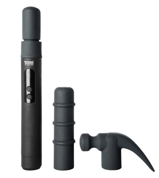 XR Brands Tom of Finland Night Stick and Hammer 2 Interchangeable Heads Vibrator - - Non-Realistic Dildos