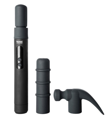 XR Brands Tom of Finland Night Stick and Hammer 2 Interchangeable Heads Vibrator - Non-Realistic Dildos