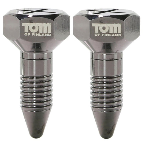 Tom of Finland Screw U II Magnetic Nipple Clamps Gunmetal Finish BDSM - Nipple and Clit Clamps