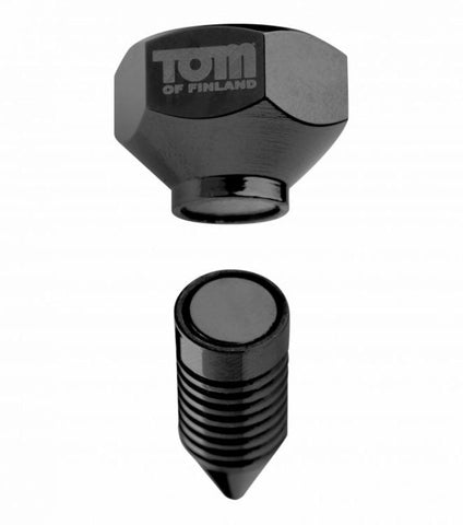 Tom of Finland Screw U II Magnetic Nipple Clamps Gunmetal Finish BDSM - Nipple and Clit Clamps