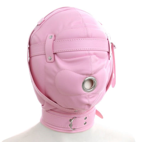 BDStyle Total Lockdown Hood with Penis Gag and Sensory Deprivation - Bondage Hoods