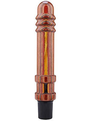 BDStyle Treeze Multicolour Ribbed 8 Vibrator Handcrafted Wood - - Vibrating Dildos