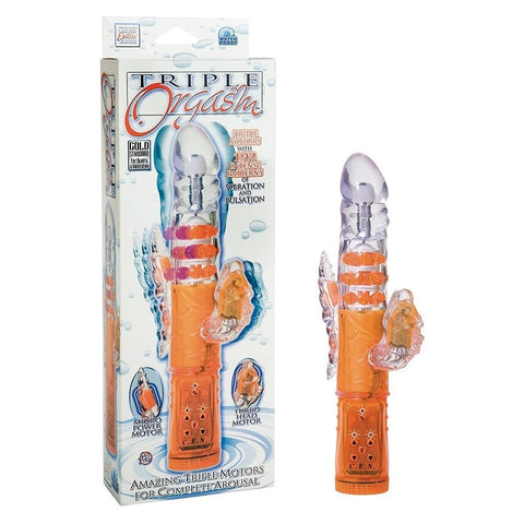California Exotics Triple Orgasm Vibrator Orange Triple Stimulation - Rabbit Vibrators