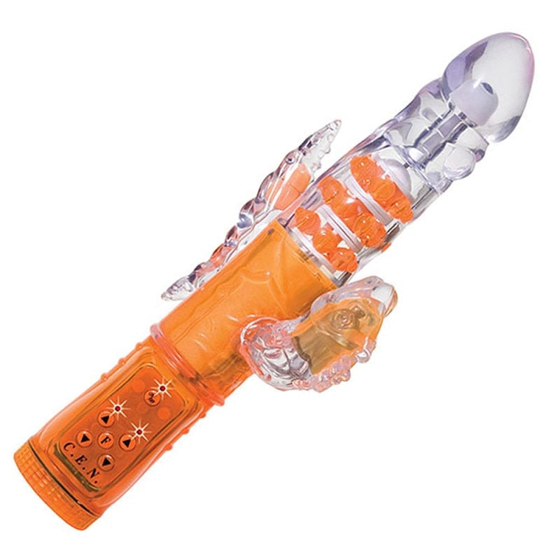 California Exotics Triple Orgasm Vibrator Orange Triple Stimulation - Rabbit Vibrators