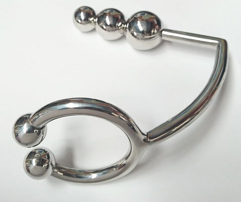 Hells Couture Triple Thrill Ass Lock & Ring with Graduated Anal Beads - Spreaders and Hangers