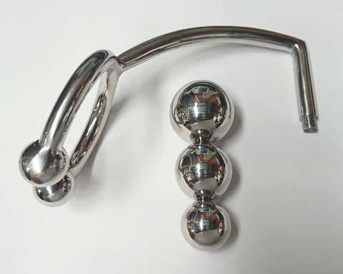 Hells Couture Triple Thrill Ass Lock & Ring with Graduated Anal Beads - Spreaders and Hangers