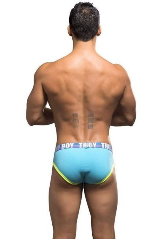 Andrew Christian Trophy Boy Brief Aqua Anatomical Pouch Design - - Mens Briefs And Boxers