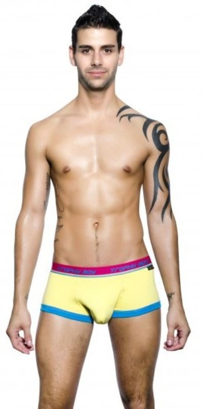 Andrew Christian Trophy Boy Comfort Boxer Bright Yellow L Enhanced Pouch - - Jocks and G-Strings