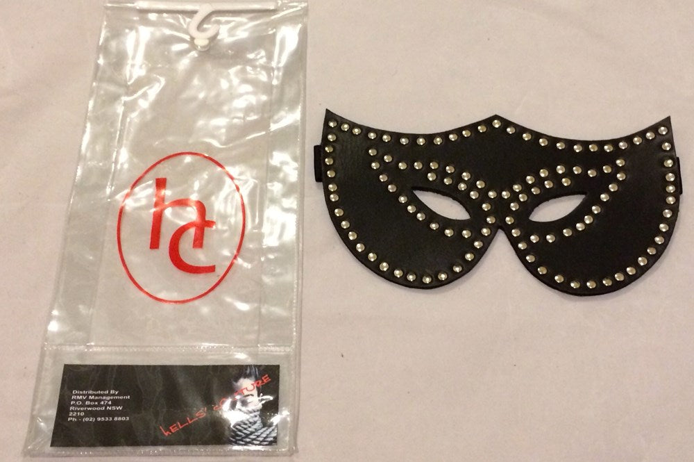 Hells Couture Turn Me On Feline Mask Studded Premium Leather Roleplay Mask - - Fancy Dress Ups