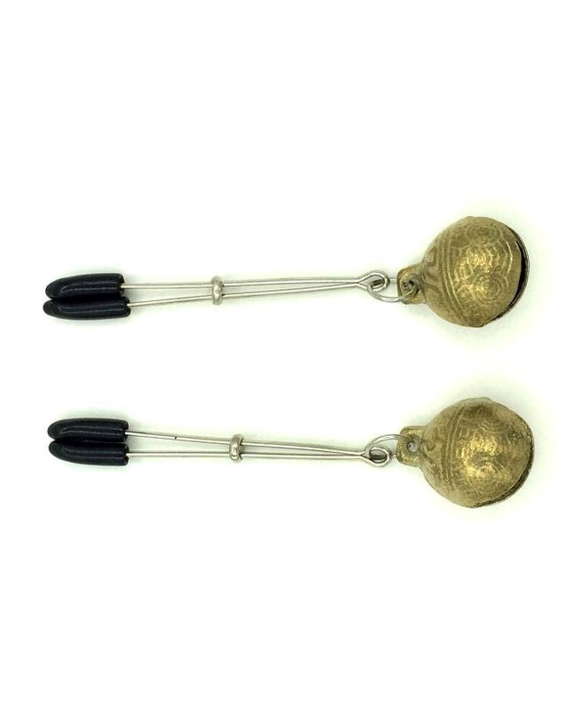 BDStyle Tweezer Nipple Clamps with Bells Adjustable Pressure Control - Breast and Nipple Toys