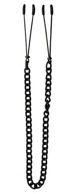 Spartacus Enterprises Tweezer Tip Clamps Black Link Chain Adjustable Pressure - Nipple and Clit Clamps