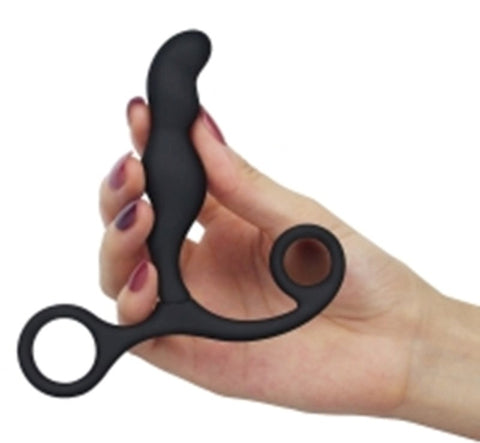 Lovetoy Ultimate Silicone P Spot Teaser Black Curved Prostate Massager - Prostate Toys