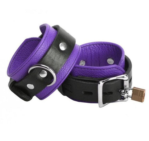 Hells Couture Underground Asylum Lockable Wrist Cuffs with Secure Lock - Cuffs and Restraints