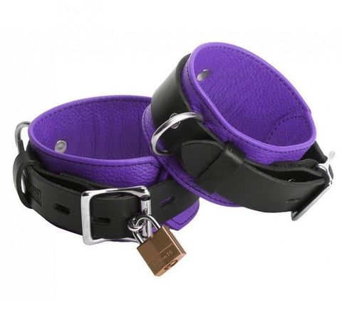 Hells Couture Underground Asylum Lockable Wrist Cuffs with Secure Lock - Cuffs and Restraints