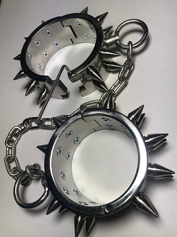 Hells Couture Unisex Spiked Leg Irons Surgical Steel BDSM Restraints - Cuffs and Restraints