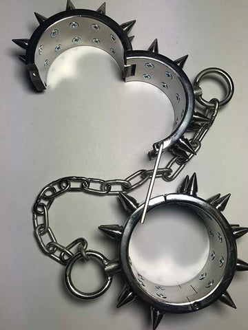 Hells Couture Unisex Spiked Leg Irons Surgical Steel BDSM Restraints - Cuffs and Restraints