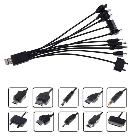 BDStyle USB Multiple Cable Charger 10 in 1 Smart Charging Solution - Vibrator Accessories