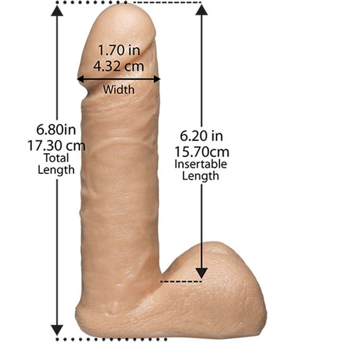 Doc Johnson Vac U Lock 6 Realistic Cock Dildo for Strap On Play - Realistic Dildos