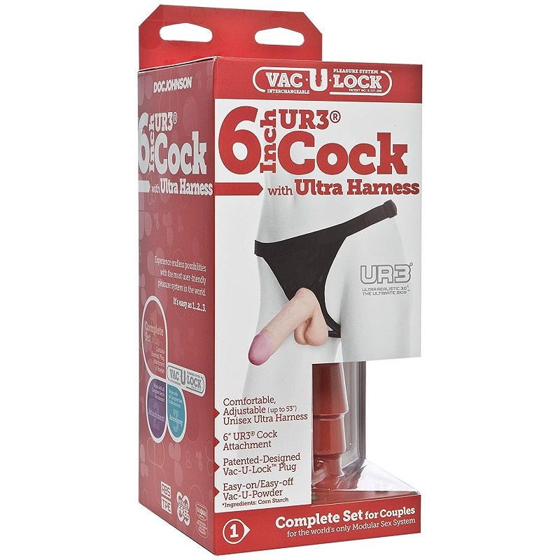 Vac-U-Lock 6 Realistic Cock Flesh with Strap-On - - Strap On Sextoys