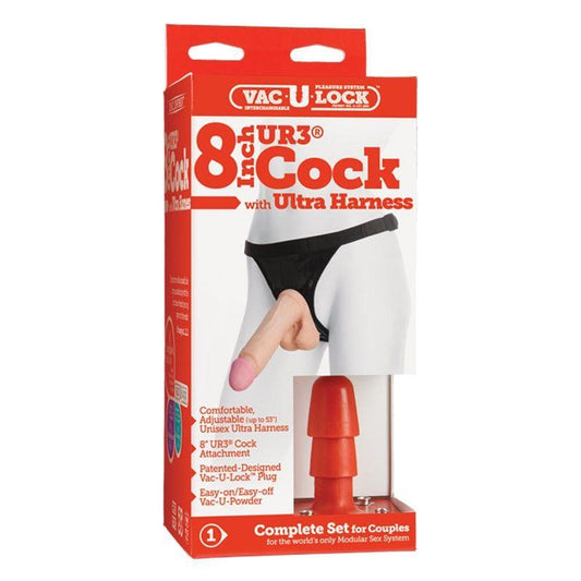 Vac-U-Lock 8 UR3 Cock with Strap-On Flesh - - Strap On Sextoys
