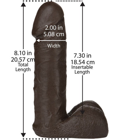 Doc Johnson Vac U Lock 8 Realistic Cock Chocolate Dual Density Dildo - Realistic Dildos