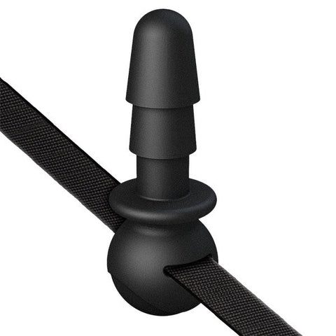 Doc Johnson Vac U Lock Black Ball Gag with Dual Function Design - Strap On Sextoys