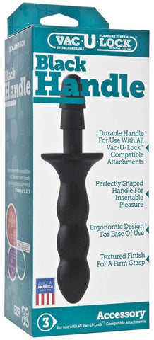 Doc Johnson Vac U Lock Black Handle Ergonomic Harness System Control - Non-Realistic Dildos