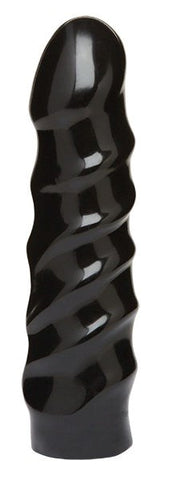 Doc Johnson Vac U Lock Code Black 6 inch Raging Hard Ons Dong Spiral Design - Strap On Sextoys