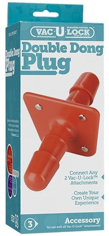 Doc Johnson Vac U Lock Double Dong Plug Attachment for Dual Penetration - Strap On Sextoys