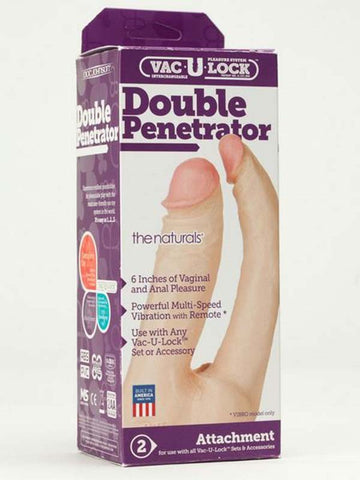 Doc Johnson Vac U Lock Double Penetrator The Naturals Dual Penetration Dildo - Strap On Sextoys