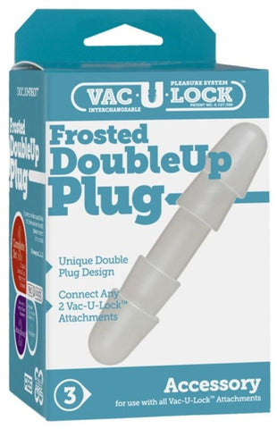 Doc Johnson Vac U Lock Double Up Plug Frost Cock Ring - Strap On Sextoys