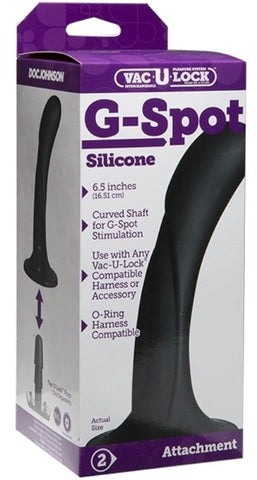 Doc Johnson Vac U Lock G Spot Silicone Attachment Black Curved Dildo - Realistic Dildos