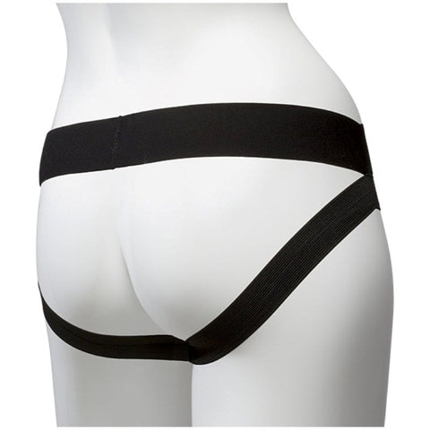 Doc Johnson Vac U Lock Panty Harness Plug Dual Strap S/M Black Strap On - Strap On Sextoys