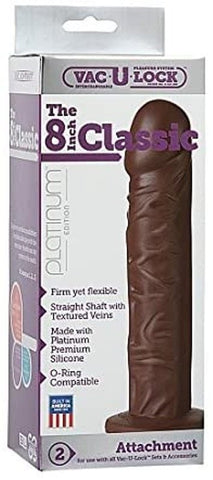 Doc Johnson Vac U Lock Platinum The Classic 8 inch Realistic Dildo - Realistic Dildos