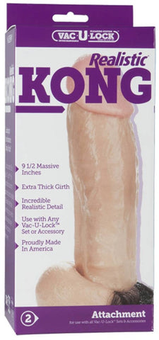Doc Johnson Vac U Lock Realistic Kong 9.5 Inch Dildo with Extra Girth - Realistic Dildos