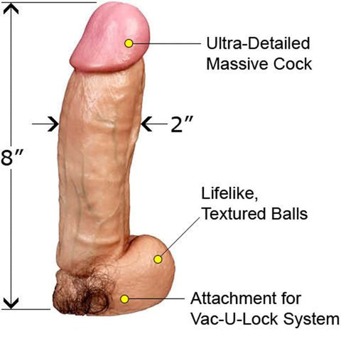 Doc Johnson Vac U Lock Realistic Kong 9.5 Inch Dildo with Extra Girth - Realistic Dildos