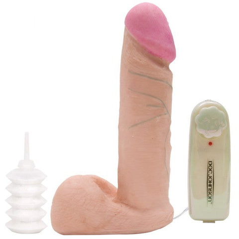 Doc Johnson Vac U Lock Vibrating 6 UR3 Cock with Strap On Flesh Complete Kit - Strap On Sextoys
