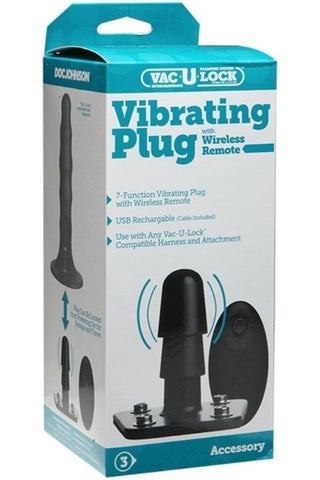 Doc Johnson Vac U Lock Vibrating Plug with Wireless Remote 7 Functions - Strap On Sextoys