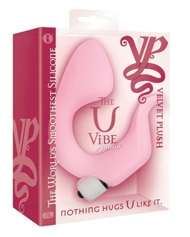 Icon Brands Velvet Plush U Vibe Junior Pink G Spot Vibrator with 10 Modes - Waterproof Vibrators
