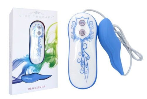 Vibe Therapy Discerner Blue 7.5 Inch G Spot Vibrator with 7 Vibration Modes - Bullet Vibrators