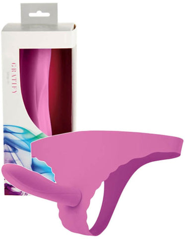 Vibe Therapy Gratify L/XL Lavender Adjustable Strap On with Vibration - Strap On Sextoys