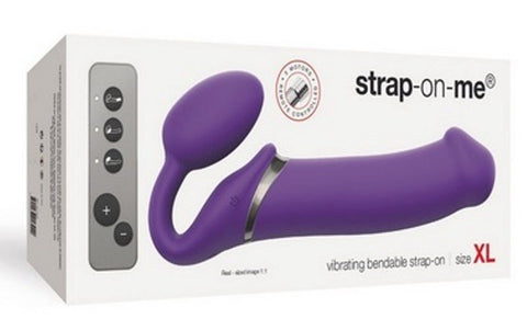 strap on me Vibrating Bendable Harness XL Purple Strapless Strap On - Strap On Sextoys