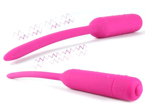 BDStyle Vibrating Silicone Urethral Sound Large with 10 Vibration Frequencies - Penis Plugs