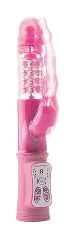 Shots Toys Vibro Bead Pink Dual Motor Rabbit Vibrator with Rotating Beads - Rabbit Vibrators