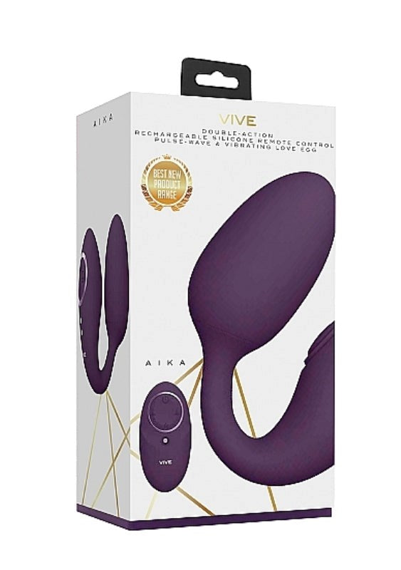 Shots Toys Vive Aika Purple Dual Motor U Shaped Vibrator - Love Eggs and Kegel Exercisers