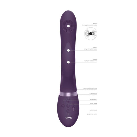 Shots Toys Vives Customizable Pleasure Rabbit AIMI Triple Motor Vibrator - Rabbit Vibrators